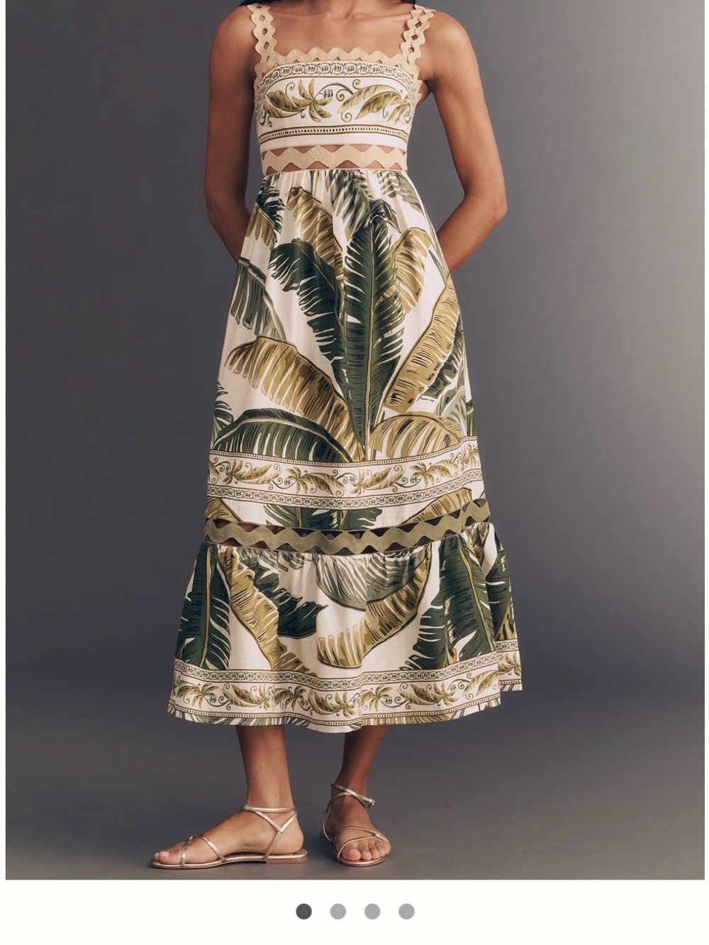 FARM Rio Trancoso Midi Dress (Color: Trancoso Sand) M